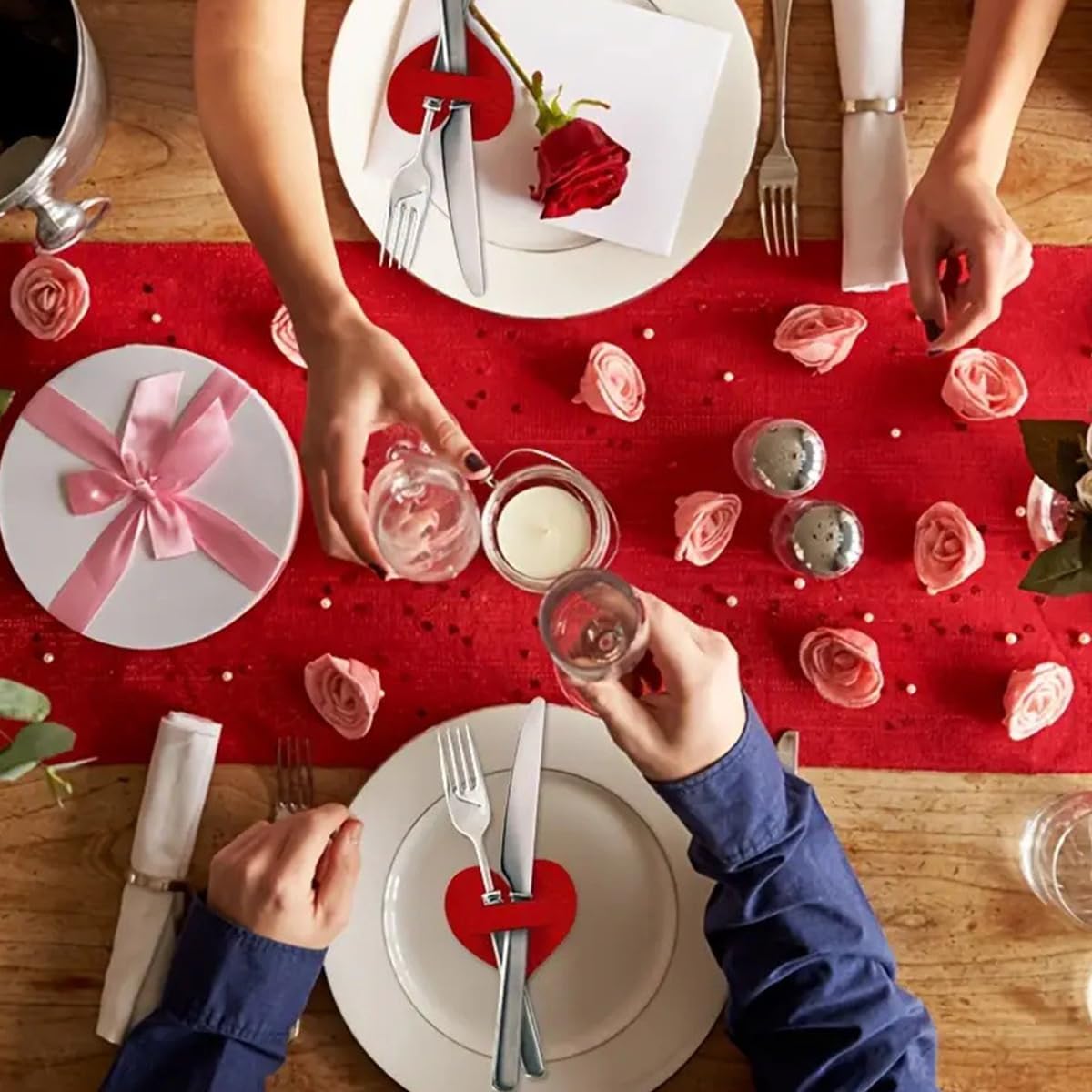 Set 10 buc. suport tacâmuri în formă de inimă