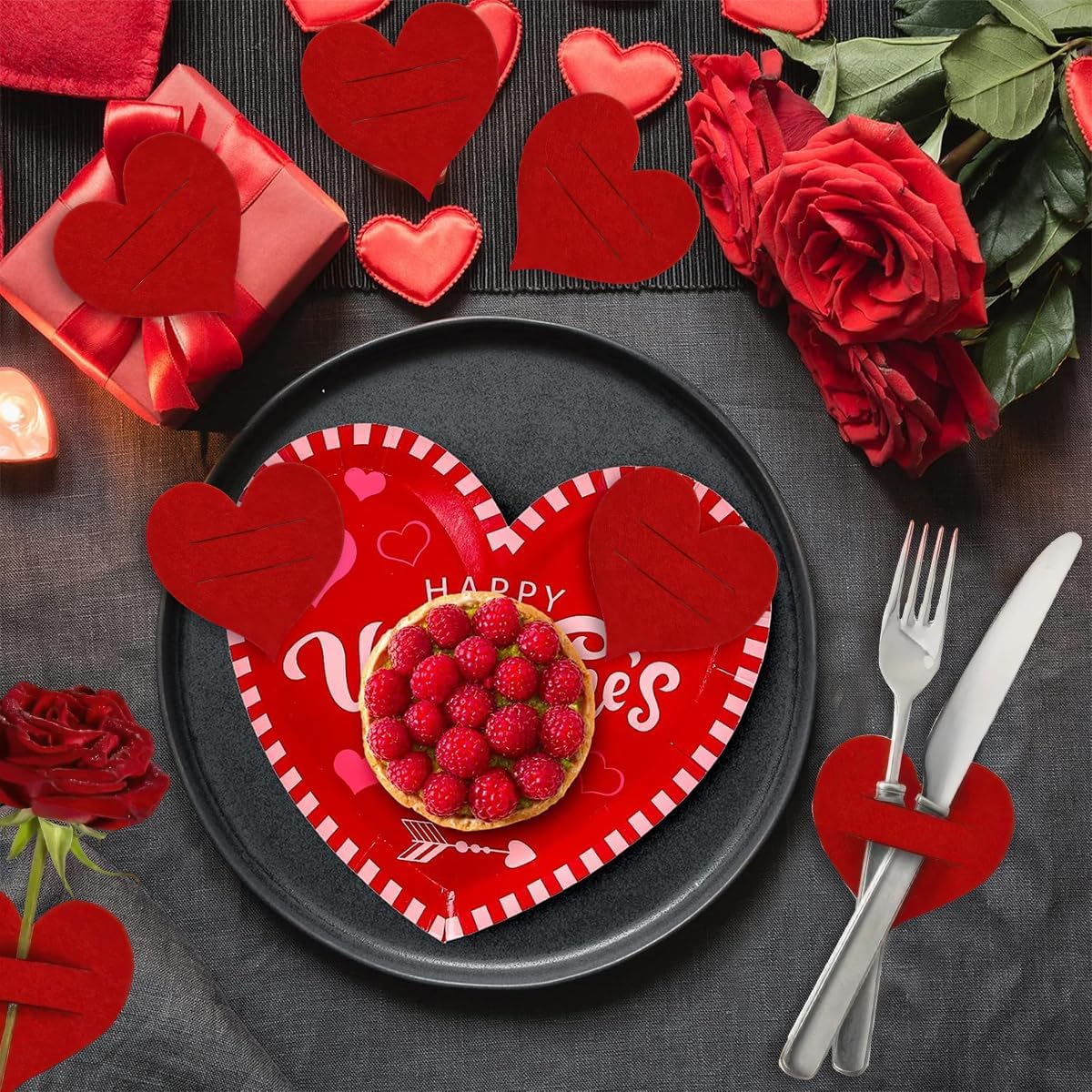 Set 10 buc. suport tacâmuri în formă de inimă